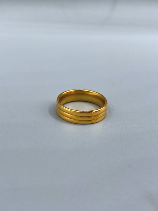 Classic Triple-Line Gold Band Ring