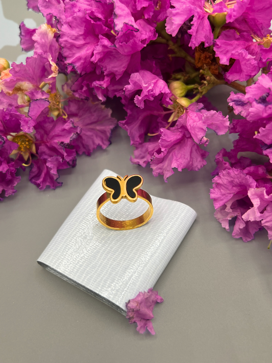 Black Butterfly Ring