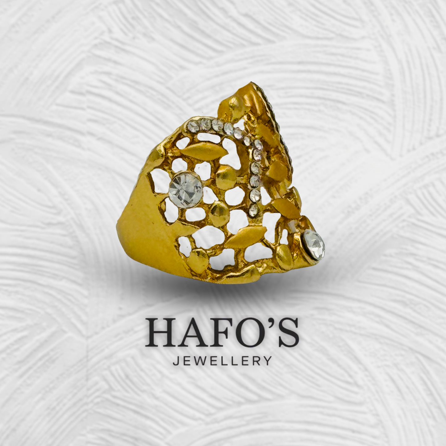 Premium Gold-Plated Bridal Bangle And Ring Set With Stones – HAFO’S Jewellery