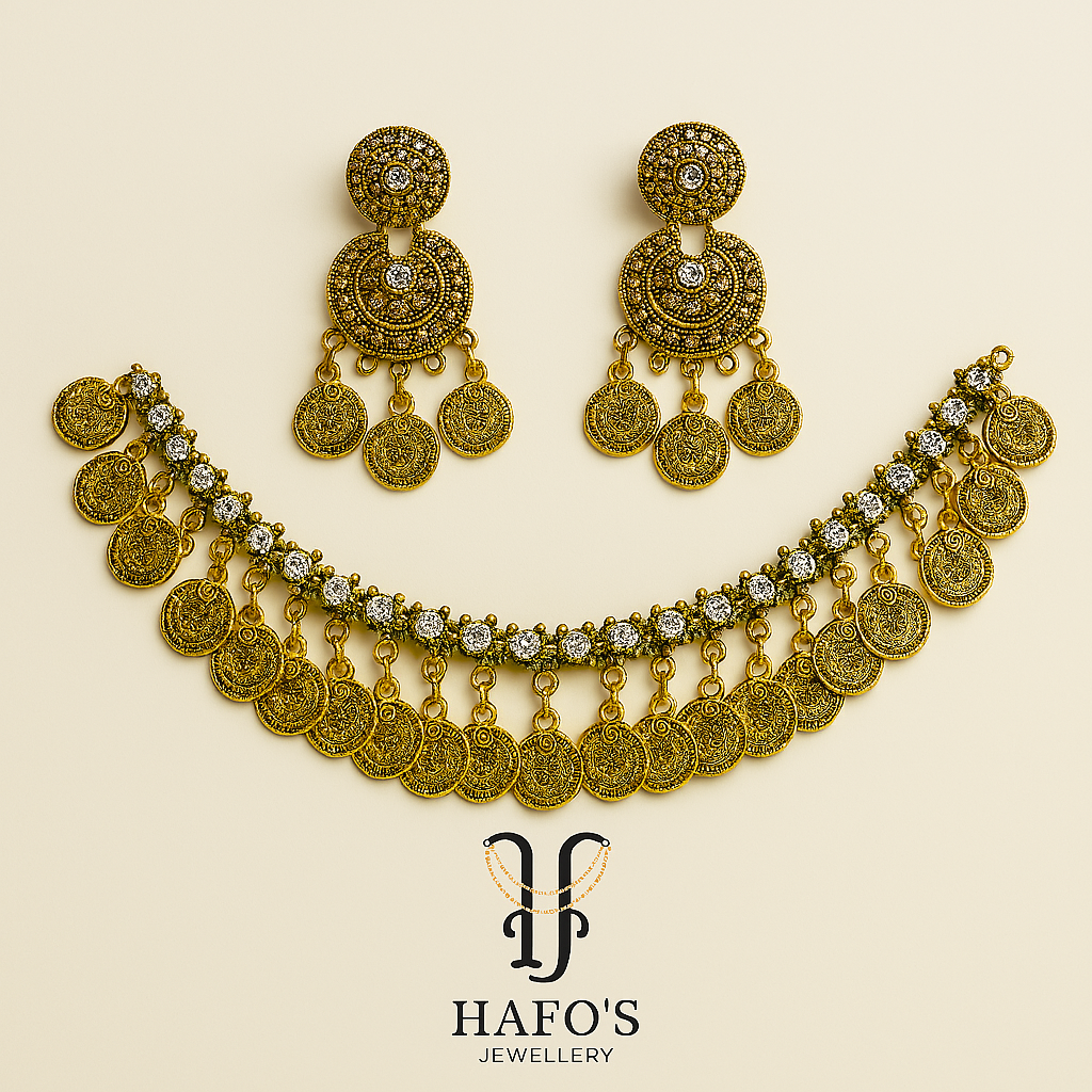  Antique Gold-Plated pond Necklace Set