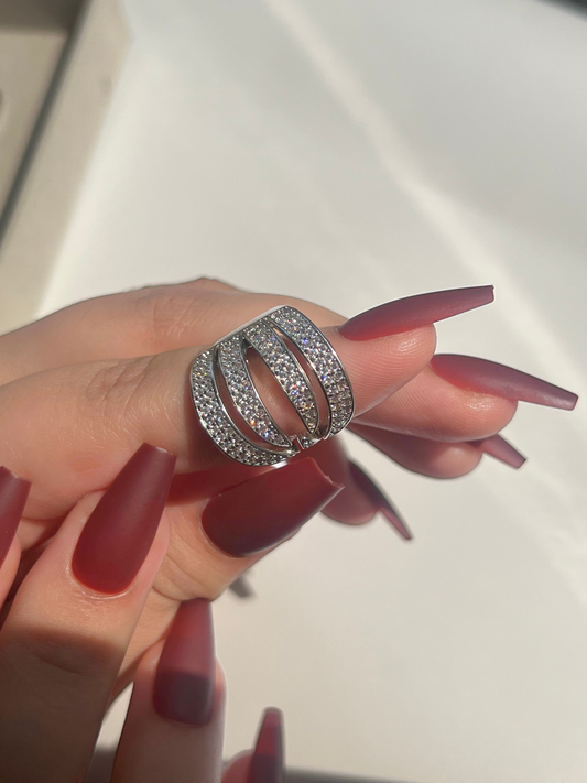 Triple Row Silver Ring