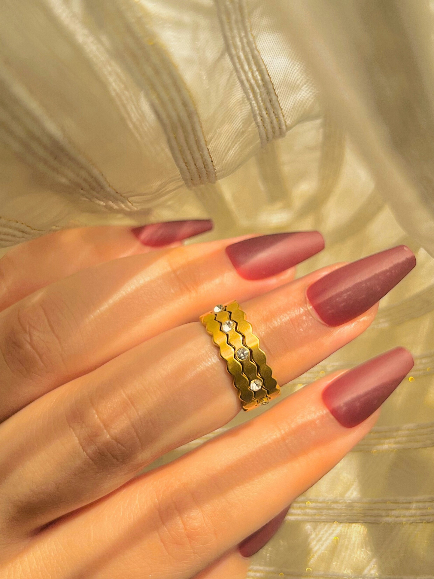 Gold Wavy Rings