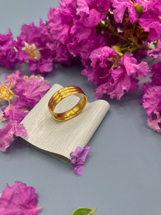 Classic Triple-Line Gold Band Ring