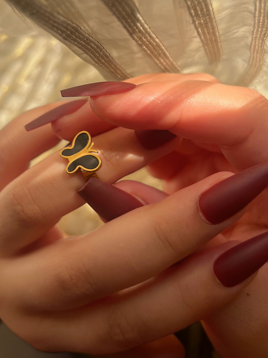 Black Butterfly Ring