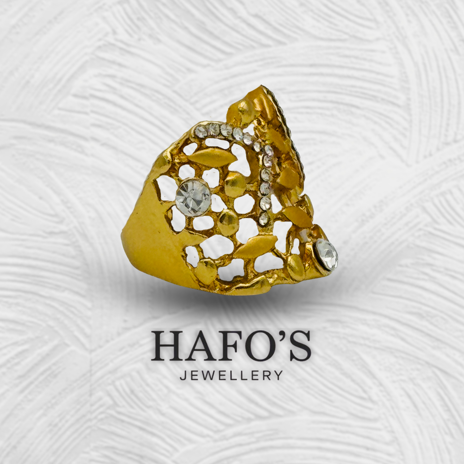 Premium Gold-Plated Bridal Bangle And Ring Set With Stones – HAFO’S Jewellery