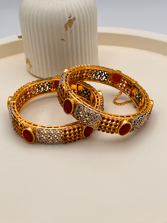 Red Stone Bangles