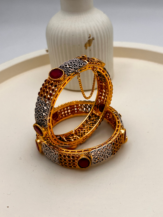 Red Stone Bangles